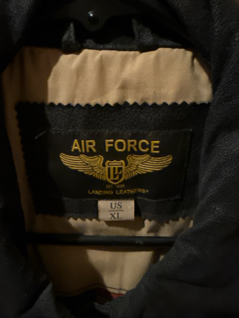 Lands' End Black Suede Air Force Bomber Jacket - Picture 5 of 5